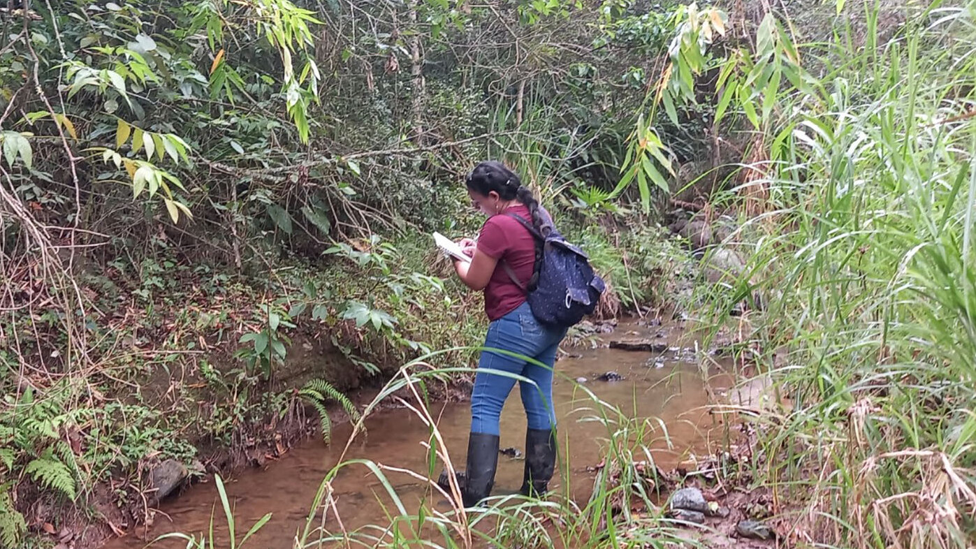 En el estudio se tomaron muestras de agua en 18 puntos del río Yotoco. Fotos: Diana Serrano, magíster en Ciencias Agrarias de la UNAL.