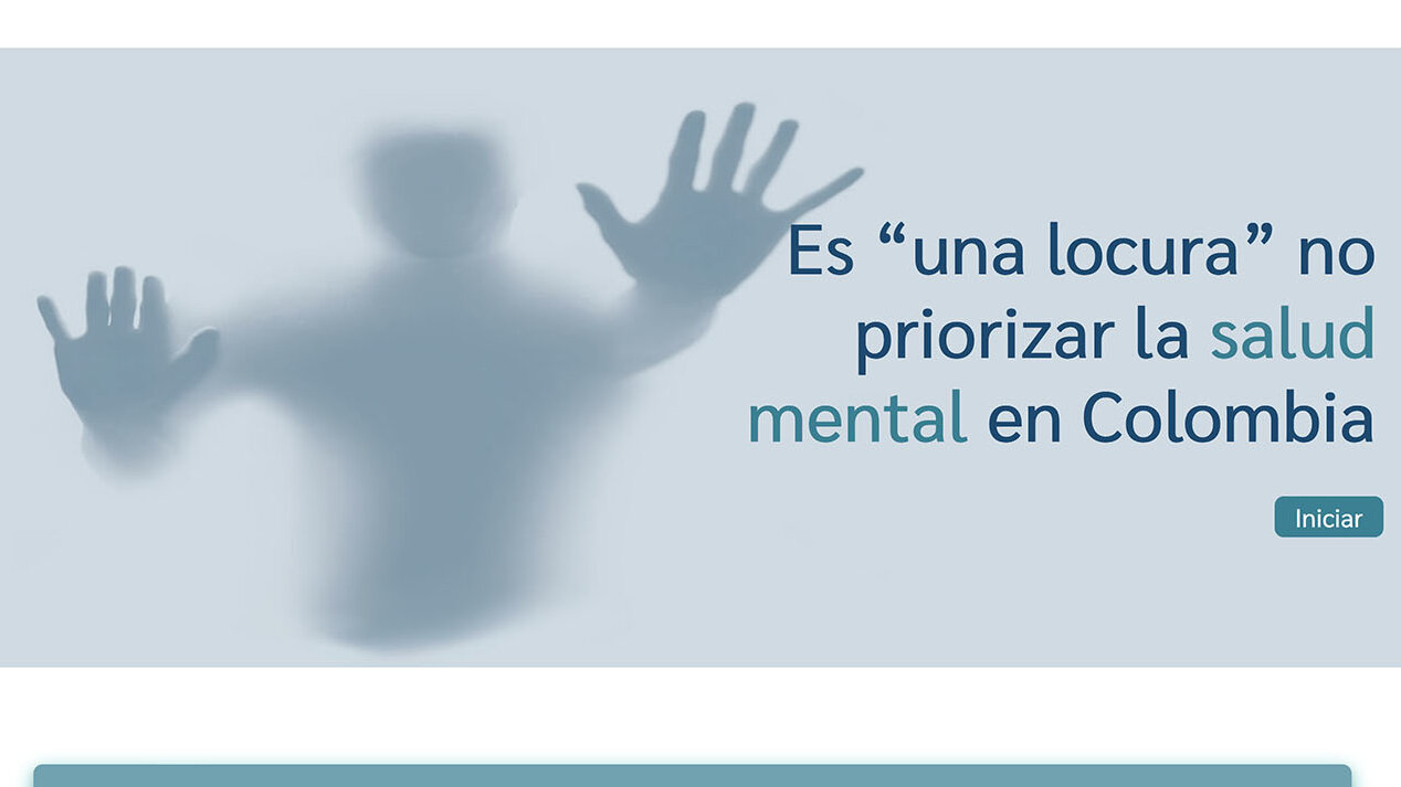 Portada del especial transmedia Periódico UNAL: Es “una locura” no priorizar la salud mental en Colombia. Foto: Pantallazo del sitio web. 