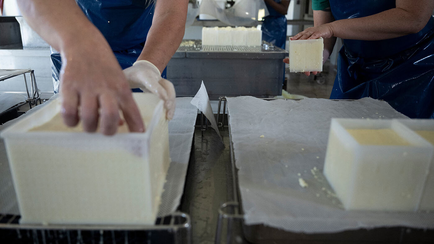 El queso doble crema es un producto autóctono colombiano, originario del altiplano cundiboyacense. Foto: Brendan Smialowski - AFP.