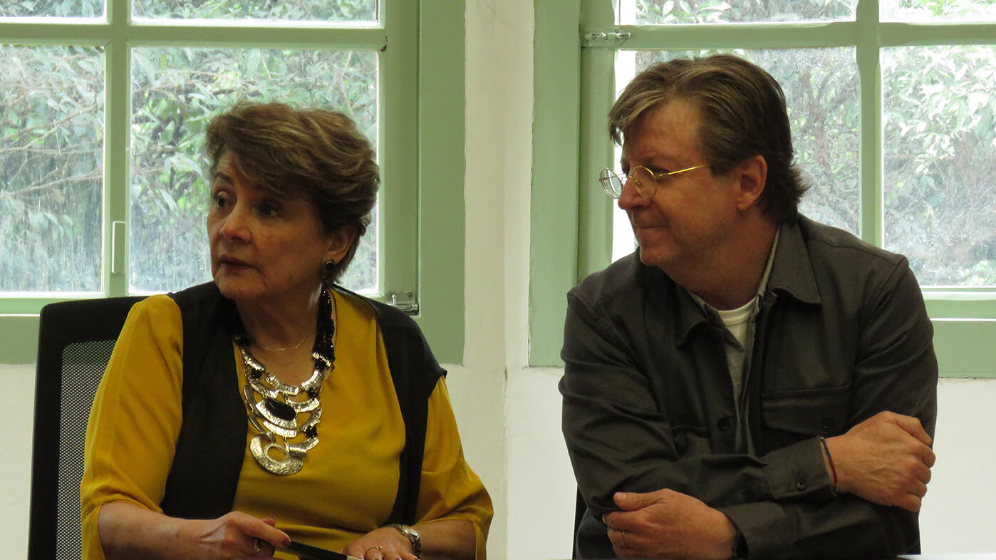 Los profesores Dolly Montoya Castaño, rectora de la UNAL, y Juan Camilo Restrepo, vicerrector de la Sede Medellín. Foto: Laura Franco, Unimedios.