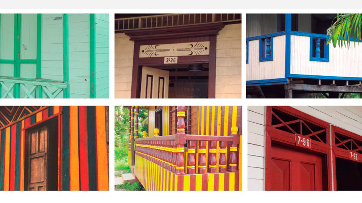 En las edificaciones los colores representan la identidad del territorio, su ecosistema y cultura. Foto: Gilma Mosquera y Juan Carlos Dávila - Universidad del Valle.