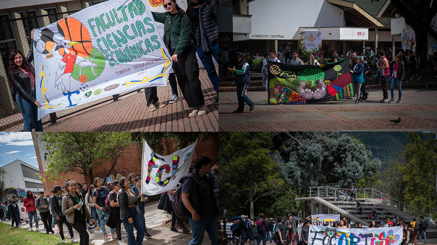 Las pancartas llenas de colores identificaron a cada una de las 11 Facultades que participaron en el evento. Fotos: Nicol Torres, Unimedios.