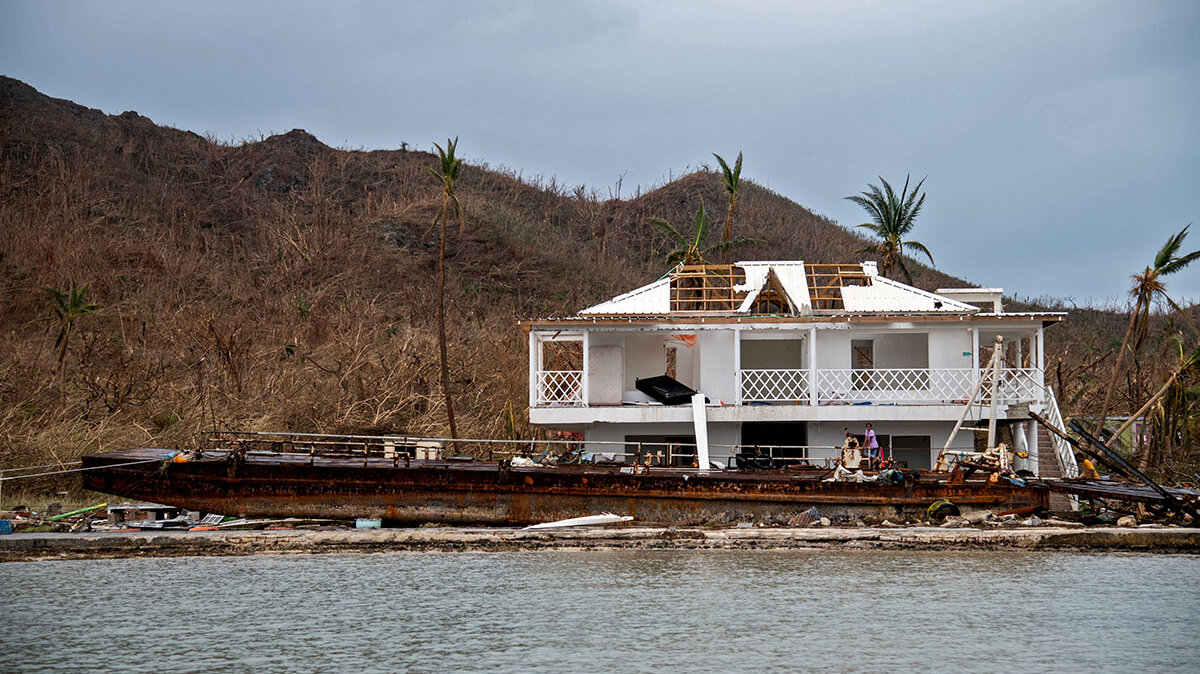 Los estragos del huracán Iota aún siguen sin repararse en las Islas de San Andrés, Providencia y Santa Catalina. Foto: EFRAIN HERRERA / Colombian Presidency / AFP
