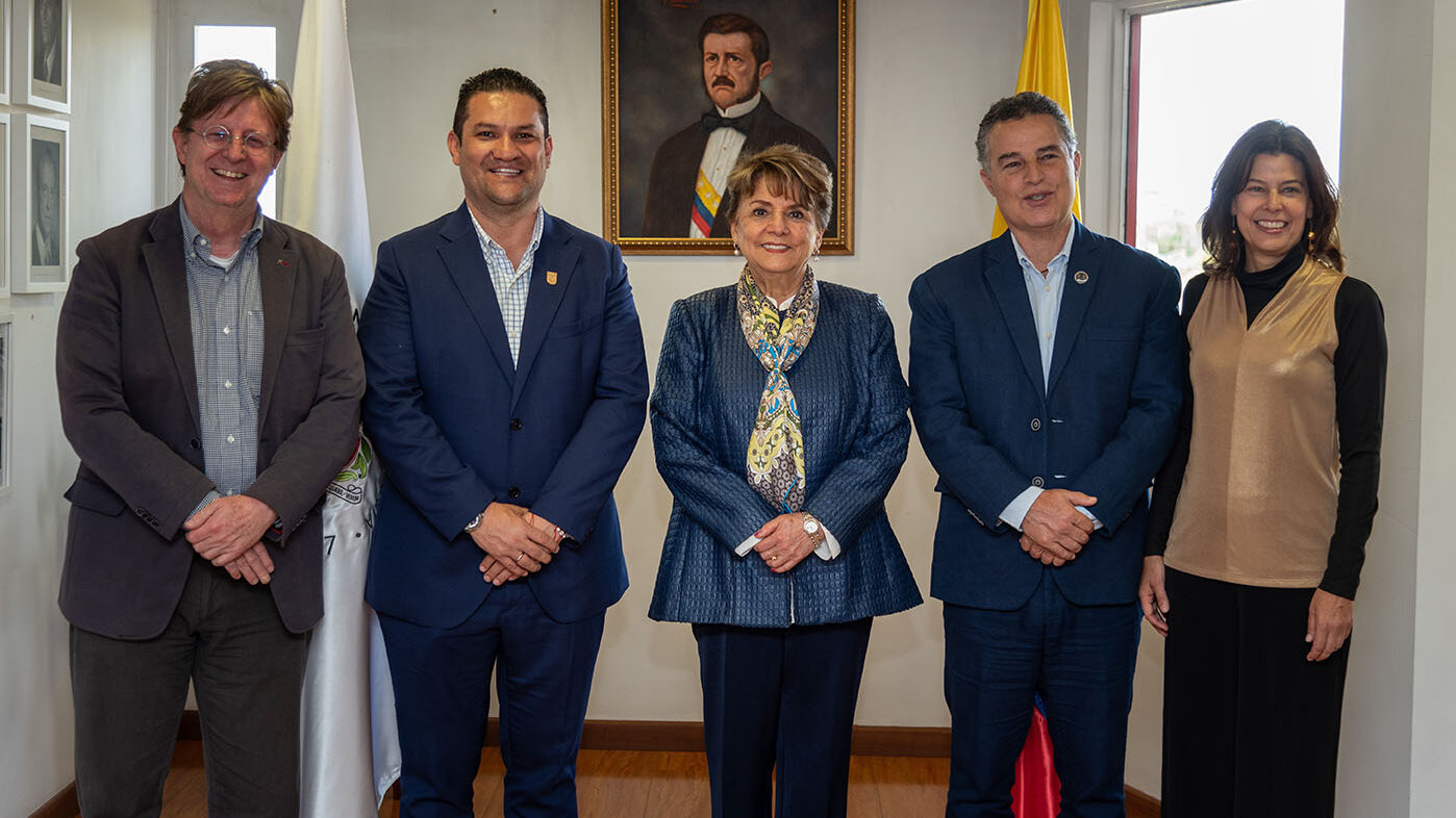 La rectora de la UNAL, Dolly Montoya Castaño, en compañía del vicerrector de la Sede Medellín Juan Camilo Restrepo. Foto: Jeimi Villamizar, Unimedios.