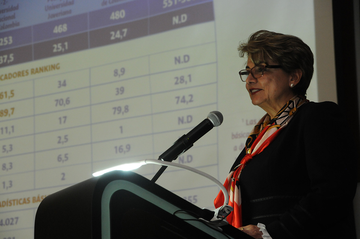 Ante diferentes sectores de la sociedad civil, la rectora Dolly Montoya Castaño presentó la rendición de cuentas de la UNAL 2018. Fotos: Nicolás Bojacá ' Unimedios.