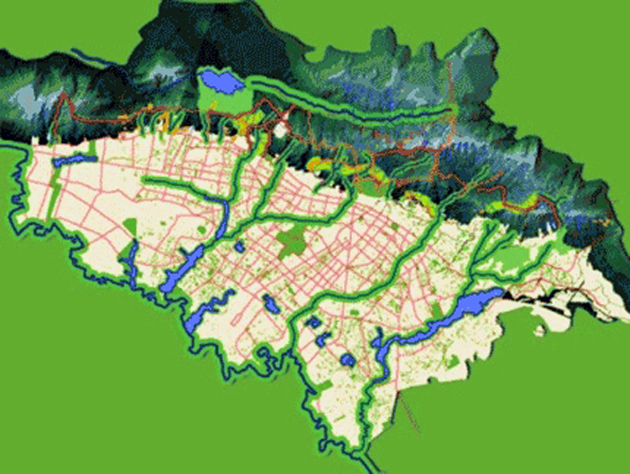 Mapa del Plan Maestro del río Bogotá.