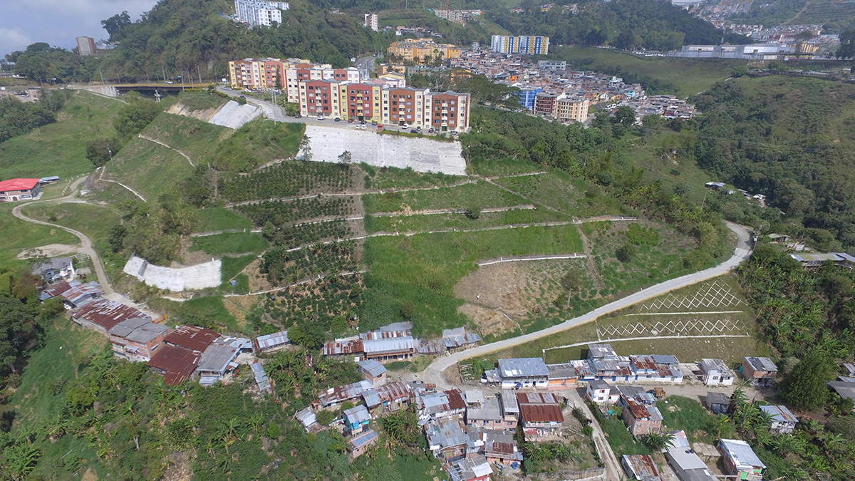 Invasión en ladera de Manizales. Foto: Unimedios.