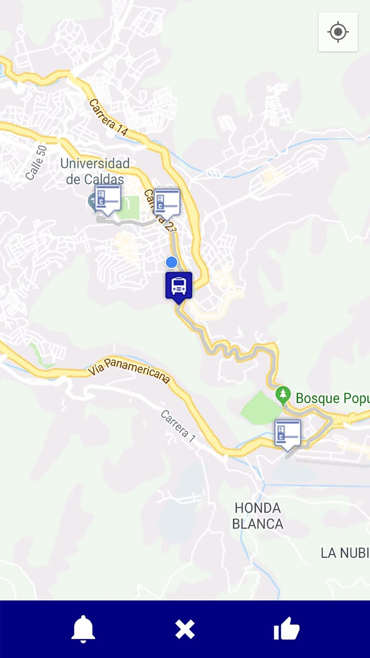 UnBus permitirá conocer las rutas, los horarios y el tiempo estimado para llegar a un destino, entre otros datos. Fotos: Carlos Enrique Mosquera Trujillo, estudiante de Ingeniería Electrónica UNAL Sede Manizales.